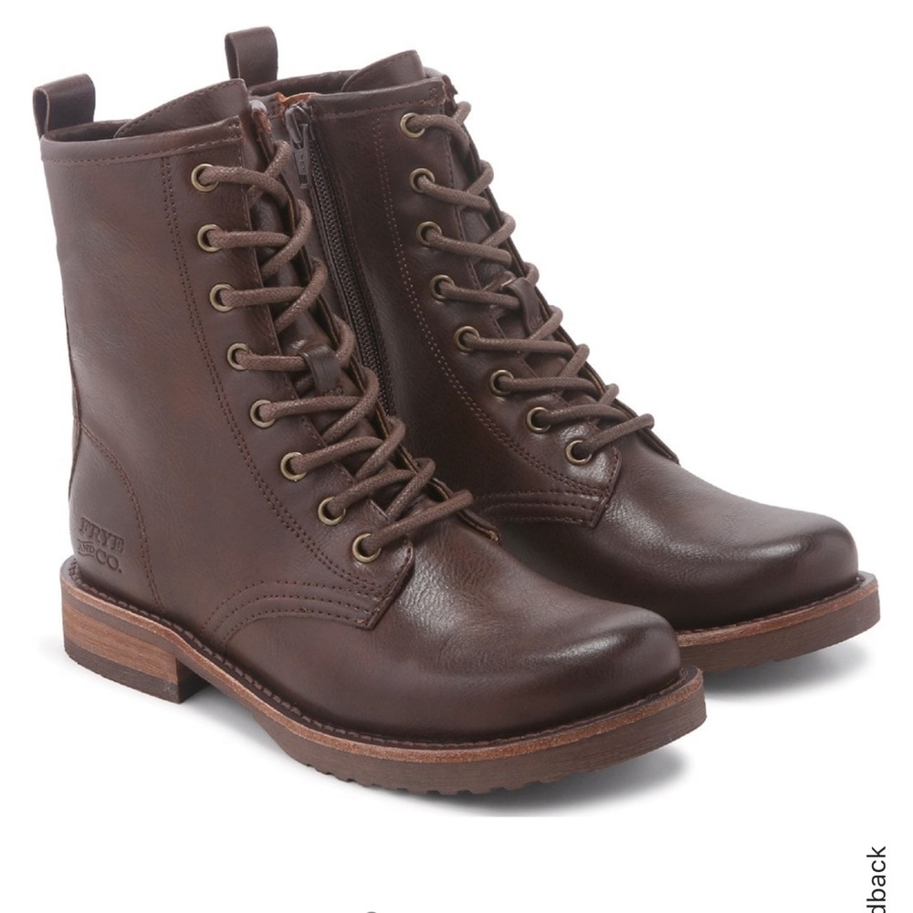 FRYE & CO Brown Leather Lace Up Boots